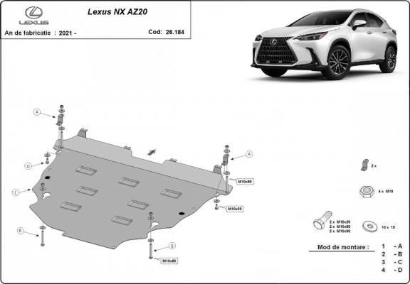 Kryt pod motor Lexus NX AZ20