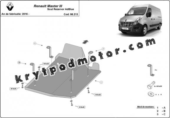 Kryt pod AdBlue  Renault Master 3 - Model 1