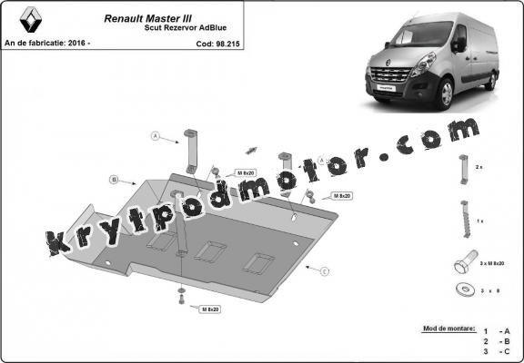 Kryt pod AdBlue  Renault Master 3 - Model 3