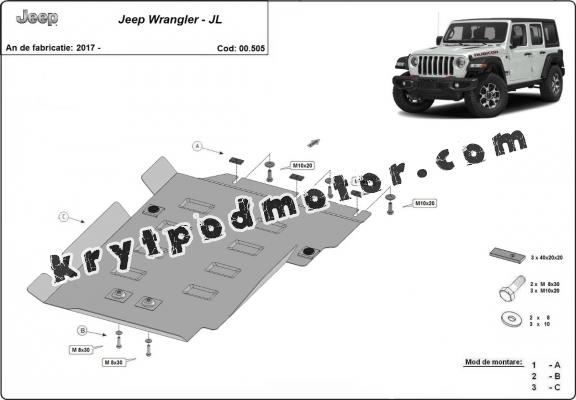 Kryt pod převodovka Jeep Wrangler - JL