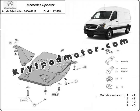 Kryt pod motor Mercedes Sprinter