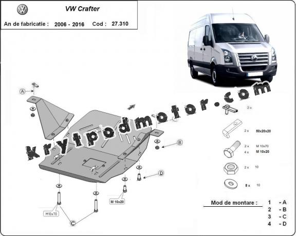 Kryt pod motor Volkswagen Crafter