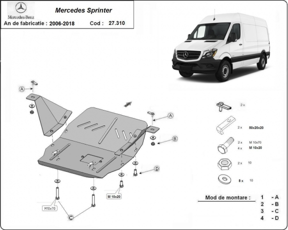Kryt pod motor Mercedes Sprinter