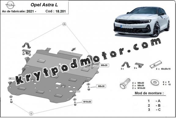 Kryt pod motor Opel Astra L