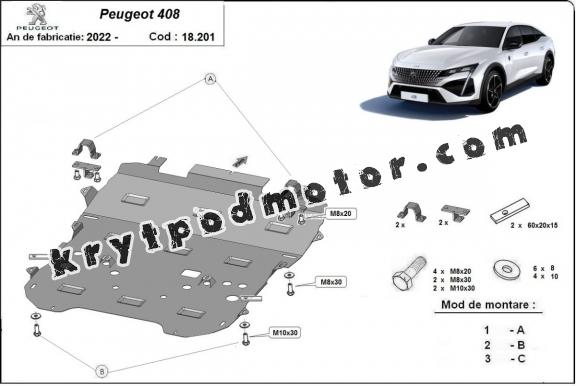 Kryt pod motor Peugeot 408