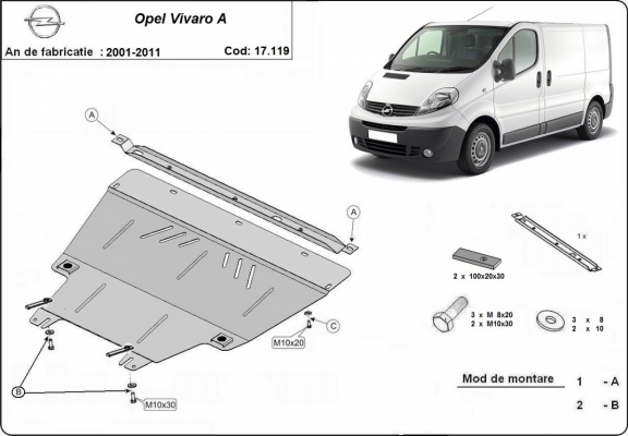Kryt pod motor Opel Vivaro A 