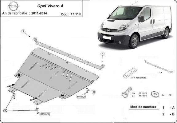 Kryt pod motor Opel Vivaro A (2011-2014)