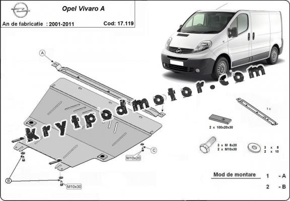 Kryt pod motor Opel Vivaro A 