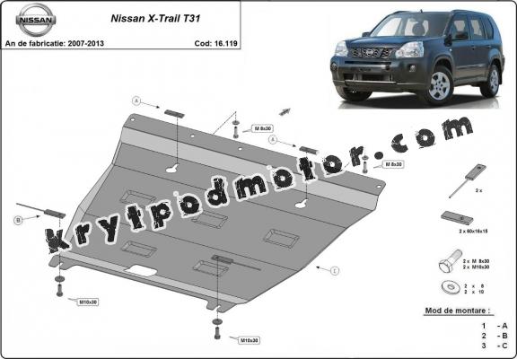 Kryt pod motor Nissan X-Trail T31 - Vers 2.0