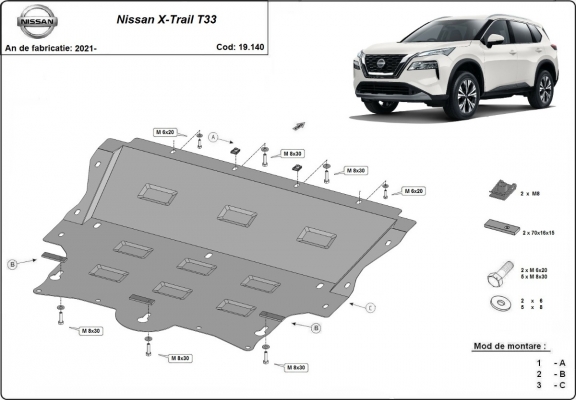 Kryt pod motor Nissan X-Trail T33