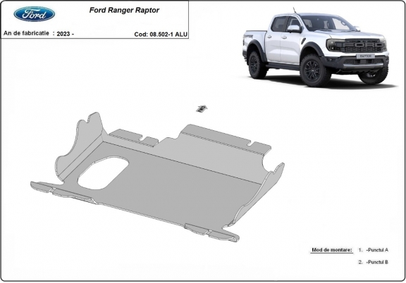 Kryt pod motor hliník Ford Ranger Raptor