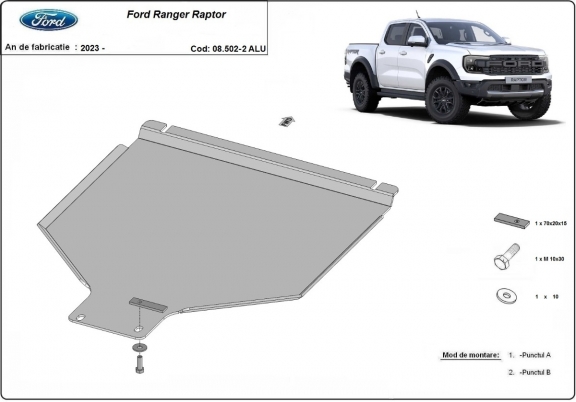 Hliník kryt pod převodovka Ford Ranger Raptor