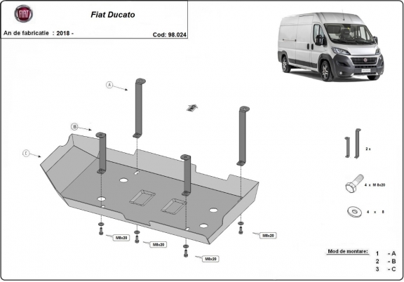 Kryt pod AdBlue Fiat Ducato
