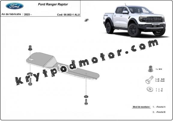 Kryt pod palivový filtr Ford Ranger Raptor - Hliník 