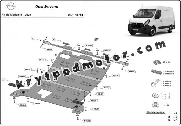 Kryt pod motor Opel Movano C 
