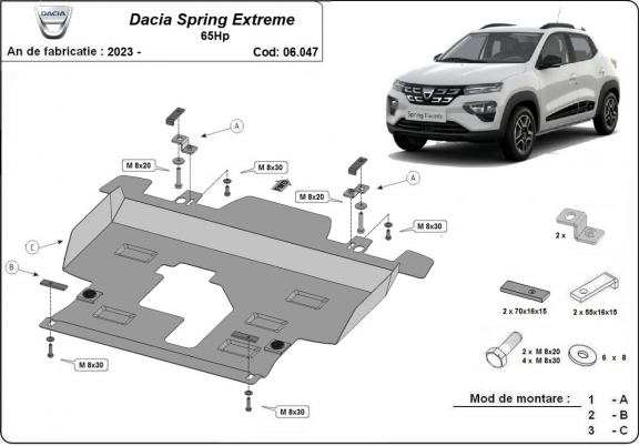 Kryt pod motor Dacia Spring Extreme