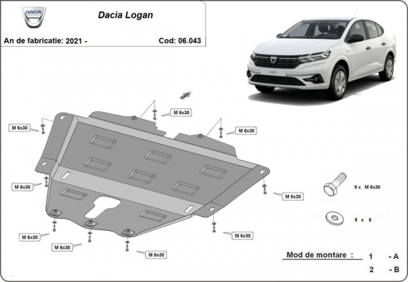 Kryt pod motor Dacia Logan 