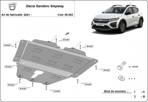Kryt pod motor Dacia Sandero 3 Stepway