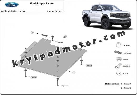 Kryt pod  případ převodu Ford Ranger Raptor -Hliník