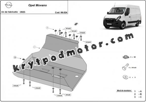 Kryt pod nádrž Opel Movano