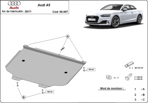 Kryt pod převodovka Audi A5