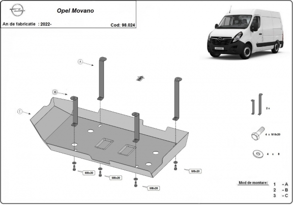 Kryt pod AdBlue Opel Movano C 