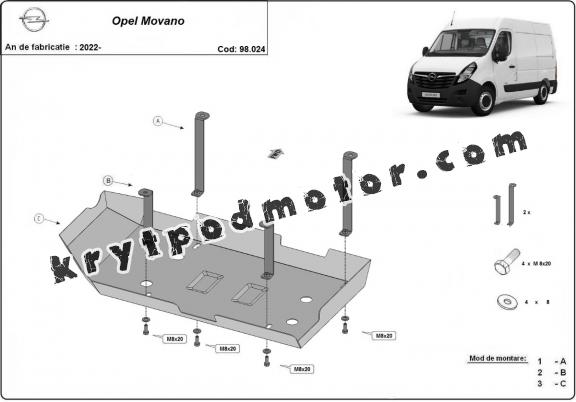 Kryt pod AdBlue Opel Movano