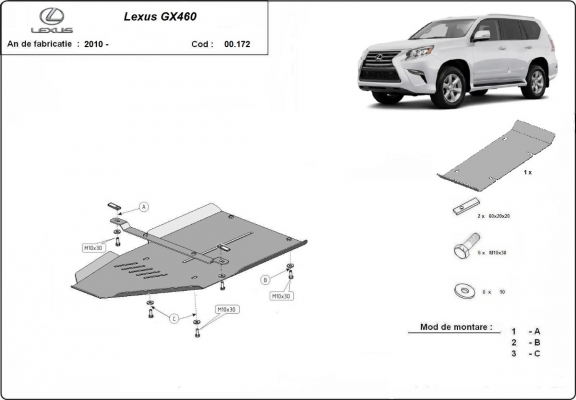 Kryt pod převodovka Lexus GX460