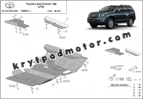 Kryt pod motor hliník Toyota Land Cruiser 150