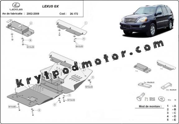 Kryt pod motor hliník Lexus GX