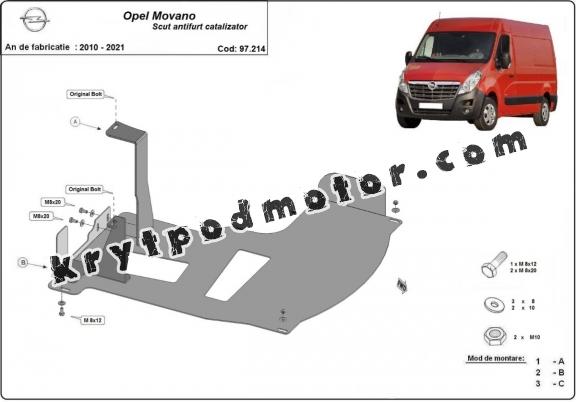 Kryt pod katalyzator/cat lock Opel Movano B 