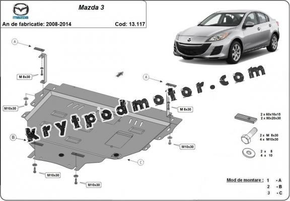 Kryt pod motor Mazda 3