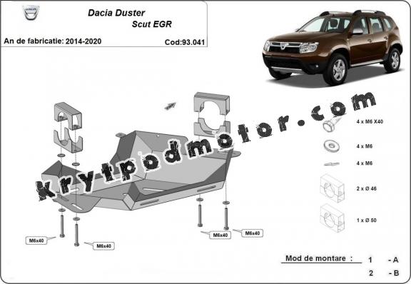 Kryt pod EGR ventil Dacia Duster