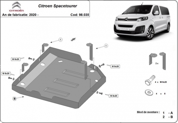 Kryt pod AdBlue Citroen Spacetourer