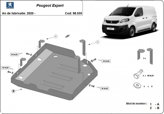 Kryt pod AdBlue Peugeot Expert