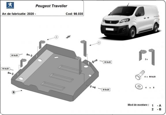 Kryt pod AdBlue Peugeot Traveller