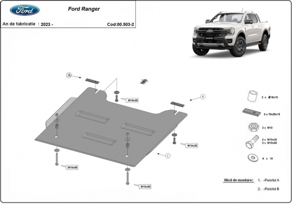 Kryt pod  případ převodu Ford Ranger