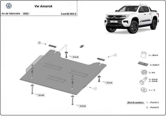 Kryt pod  případ převodu Volkswagen Amarok 2 