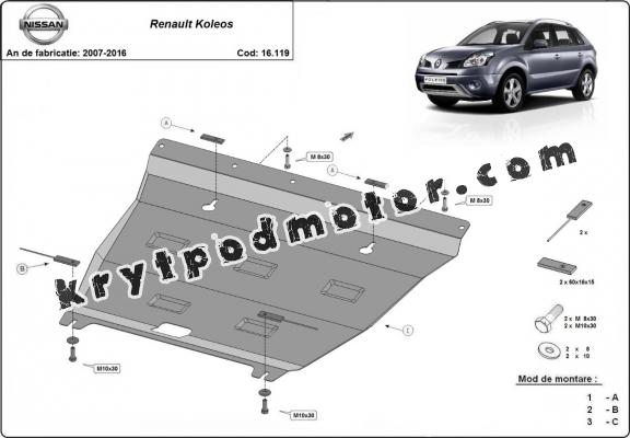 Kryt pod motor Renault Koleos - Vers 2.0
