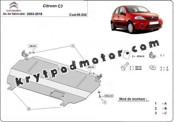 Kryt pod motor Citroen C3