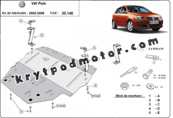 Kryt pod motor Vw Polo - diesel
