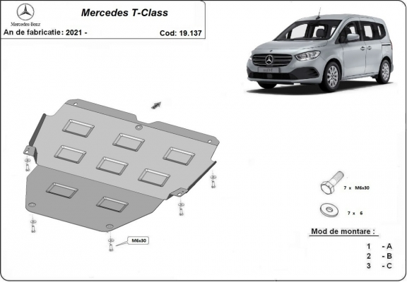 Kryt pod motor Mercedes T-Classe
