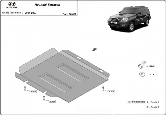 Kryt pod reductor Hyundai Terracan