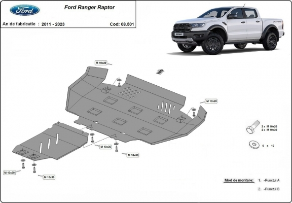 Kryt pod motor Ford Ranger Raptor