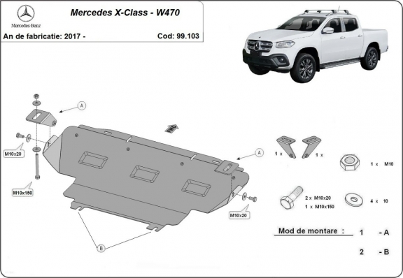Kryt pod chladič Mercedes X-Class W470