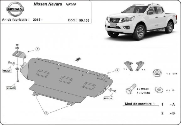 Kryt pod chladič Nissan Navara NP300 - D23