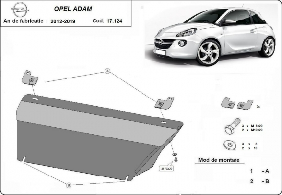 Kryt pod motor Opel Adam