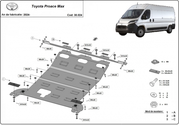 Kryt pod motor Toyota Proace Max