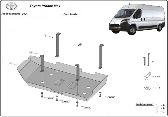 Kryt pod AdBlue Toyota Proace Max