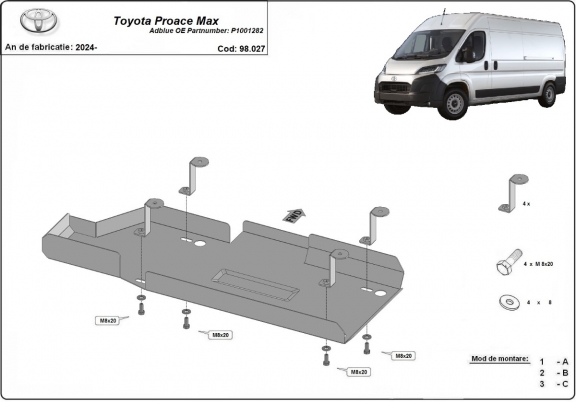 Kryt pod AdBlue Toyota Proace Max - P1001282